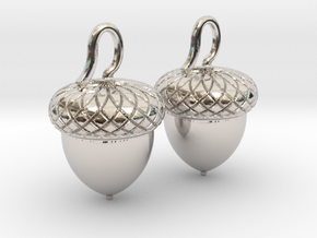 Hazel Nut - Drop Earrings in Rhodium Plated Brass