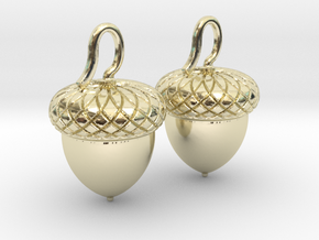 Hazel Nut - Drop Earrings in 9K Yellow Gold 