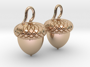 Hazel Nut - Drop Earrings in 9K Rose Gold 
