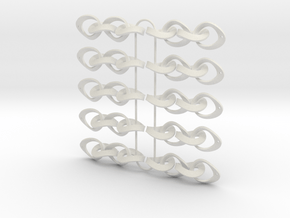 Mobius Strip Earrings - 5 pairs in White Natural Versatile Plastic