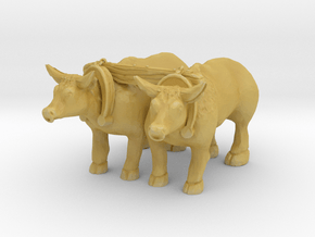HO Scale Oxen in Tan Fine Detail Plastic