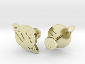 Hitchhikers Guide to the Galaxy Pride Cufflinks in 14k Gold Plated Brass