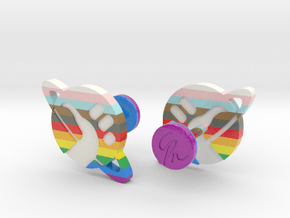 Hitchhikers Guide to the Galaxy Pride Cufflinks in Smooth Full Color Nylon 12 (MJF)