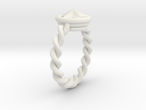 Ringster twist in White Natural Versatile Plastic