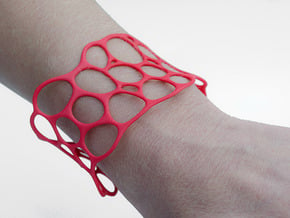 BRACELET Voronoi III in Red Processed Versatile Plastic