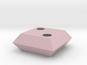 d2 Square Coin (Pipped, Amaranth Pink) in Natural Full Color Sandstone