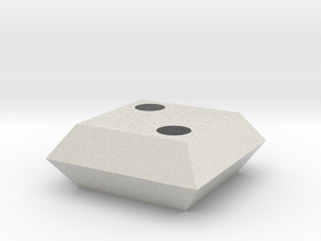 d2 Square Coin (Pipped, White) in Natural Full Color Sandstone