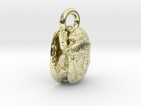 skorobey beetle pendant is a symbol of life  in 14k Gold Plated Brass: Medium