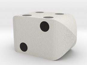 Pipped d4 (White) in Natural Full Color Sandstone