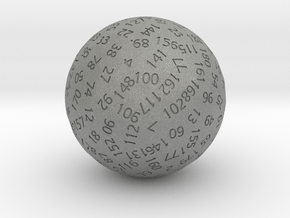 d187 Sphere Dice in Gray PA12