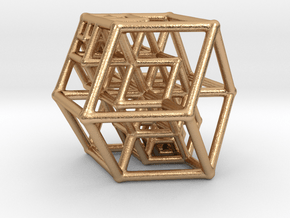 pendantTesseract in Natural Bronze: Small