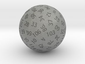 d115 Sphere Dice in Gray PA12