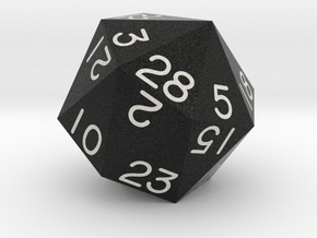 Sevenfold Polyhedral d28 (Black) in Natural Full Color Sandstone