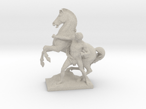 Horse and Rider in Natural Sandstone: Medium