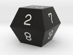 Fourfold Polyhedral d10 (Black) in Matte High Definition Full Color