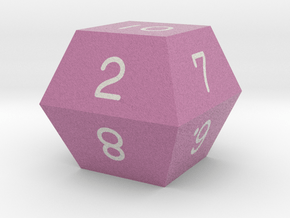 Fourfold Polyhedral d10 (Dark Pink) in Natural Full Color Sandstone