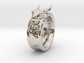 Dragon Ring in Rhodium Plated Brass