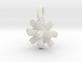 The Star of Happiness Pendant in White Natural Versatile Plastic: Small