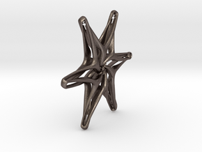 Hexagonal star - 33mm in Polished Bronzed Silver Steel