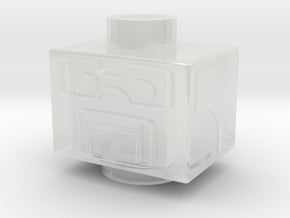 Brickster-bot head in Clear Ultra Fine Detail Plastic: Medium