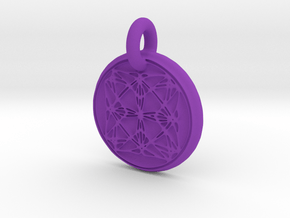 The eight infinity Pendant in Purple Processed Versatile Plastic: Medium