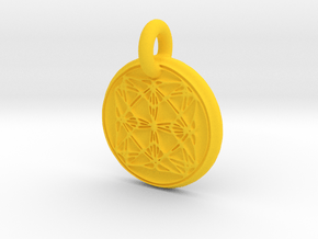 The eight infinity Pendant in Yellow Smooth Versatile Plastic: Medium