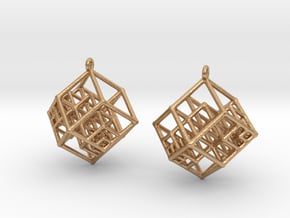 Tesseracts Earrings in Natural Bronze