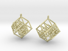 Tesseracts Earrings in 14k Gold Plated Brass