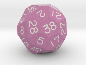 Sixfold Polyhedral d38 (Dark Pink) in Matte High Definition Full Color