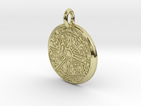 The Guinetic disk of Colombia in 18k Gold Plated Brass: Medium