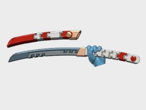 12x Ka'Tauna-2 Swords (Tau Left-handed) in Tan Fine Detail Plastic