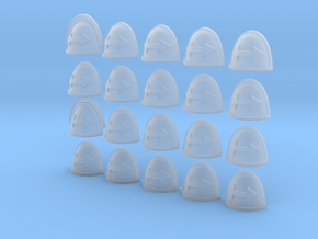 Double Arrow - 20, 28mm Shoulder Pads in Smooth Fine Detail Plastic