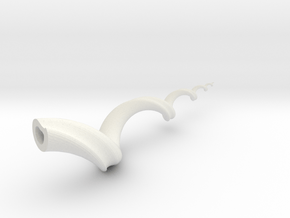 Kudu Single Horn in White Natural Versatile Plastic
