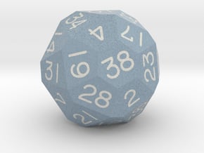 Sixfold Polyhedral d38 (Dull Blue) in Natural Full Color Sandstone
