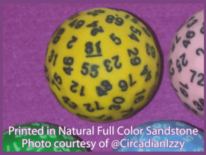 d81 Sphere Dice "Ternary Terraformer" in Natural Full Color Sandstone