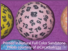 d82 Sphere Dice "Magika" in Natural Full Color Sandstone