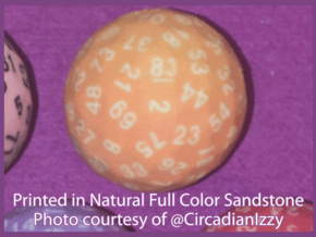 d83 Sphere Dice "Dís of the Vanir" in Natural Full Color Sandstone