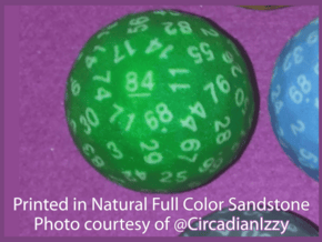 d84 Sphere Dice "Evergreen" in Natural Full Color Sandstone