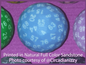 d85 Sphere Dice "Azaria" in Natural Full Color Sandstone