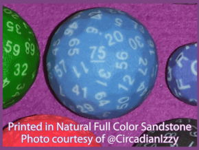 d75 Sphere Dice "Bingo Bonanza" in Natural Full Color Sandstone