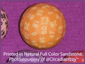 d73 Sphere Dice "Queen Bee" in Natural Full Color Sandstone