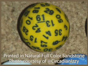 d61 Sphere Dice "Asymmetrix" in Natural Full Color Sandstone