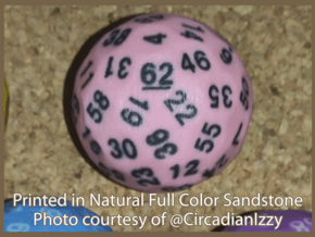 d62 Sphere Dice "Alphanumeric Picker" in Natural Full Color Sandstone