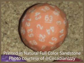 d63 Sphere Dice "Katrina Shveta" in Natural Full Color Sandstone