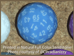 d65 Sphere Dice "Love Affair" in Natural Full Color Sandstone