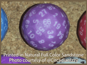 d66 Sphere Dice "Clickety-Click-Clack" in Natural Full Color Sandstone