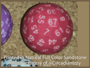 d67 Sphere Dice "Lovelace's Fragments" in Natural Full Color Sandstone
