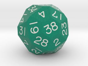 Sixfold Polyhedral d38 (British Racing Green) in Natural Full Color Sandstone