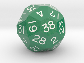 Sixfold Polyhedral d38 (British Racing Green) in Smooth Full Color Nylon 12 (MJF)