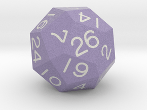 d26 Zuluhedron (Twilight Purple) in Natural Full Color Nylon 12 (MJF)
